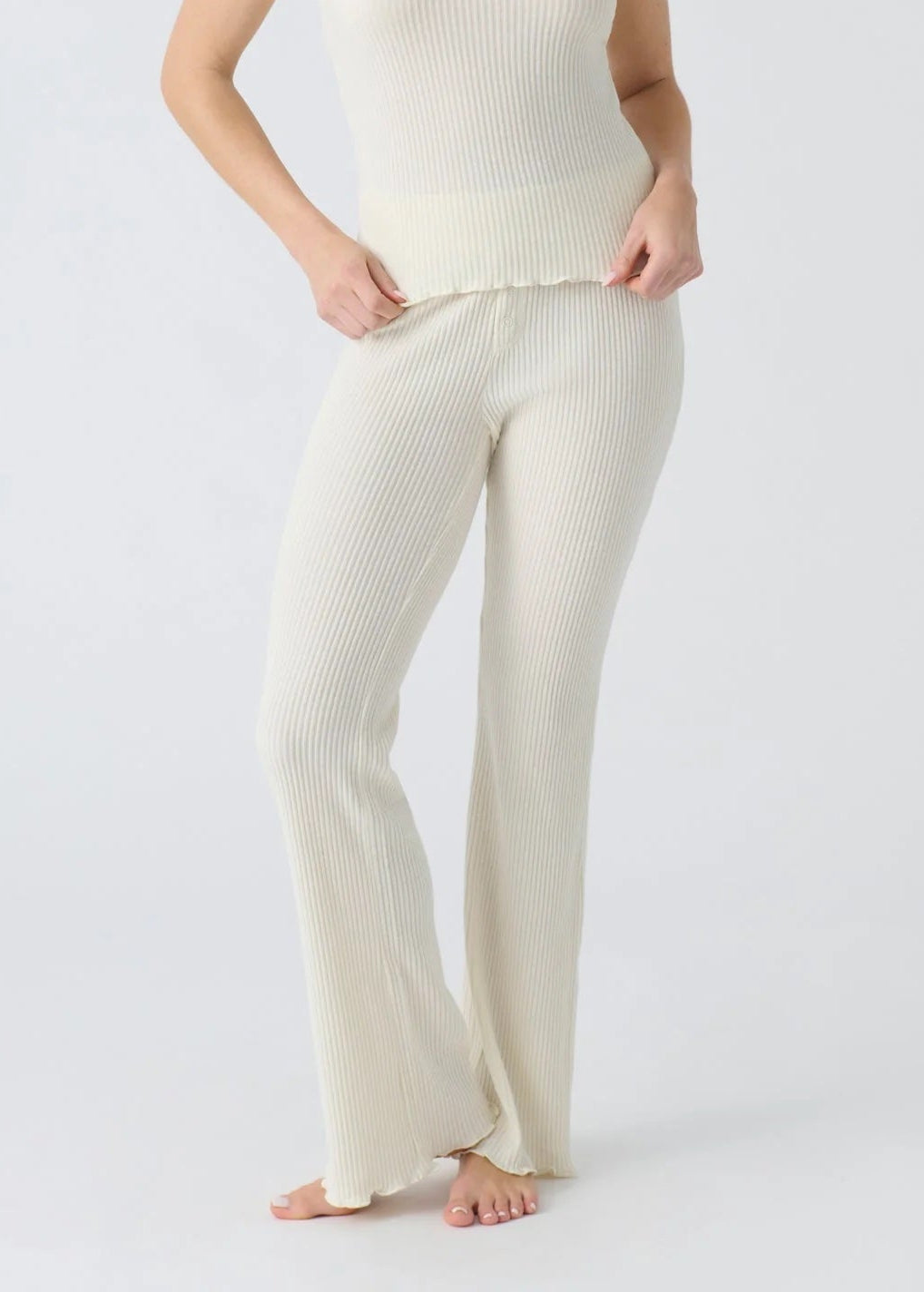 PJ Salvage Reloved Rib Pant | Natural, Designed in the USA