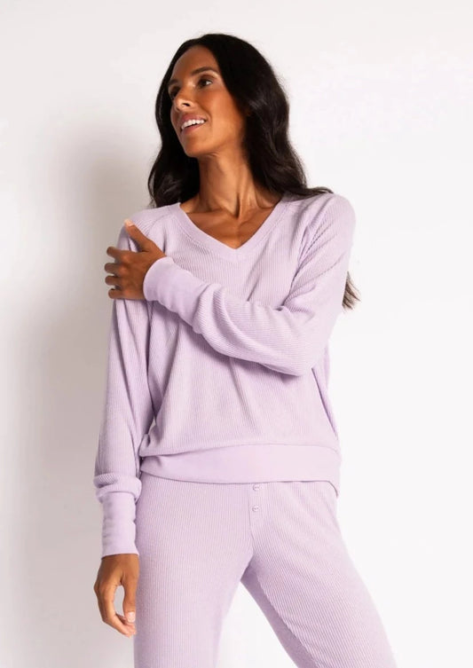 PJ Salvage - Textured Essentials Top - Gentle Lavender