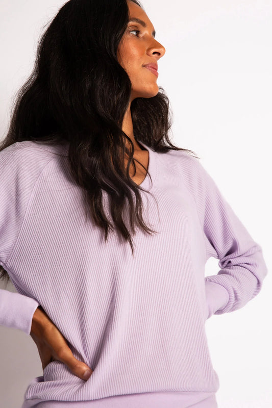 PJ Salvage - Textured Essentials Top - Gentle Lavender