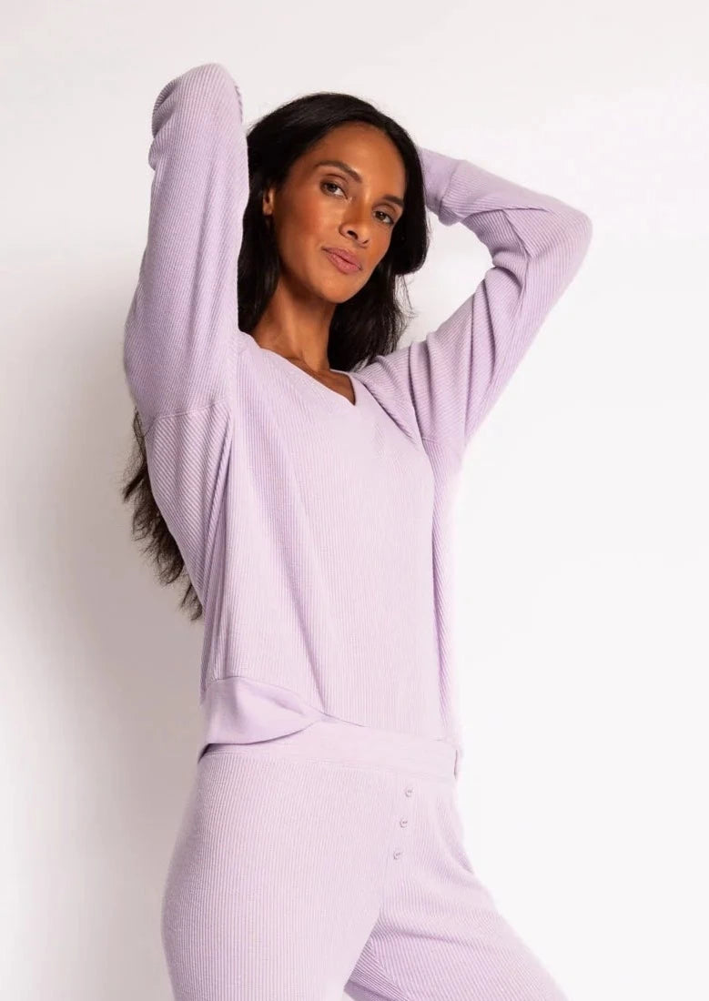 PJ Salvage - Textured Essentials Top - Gentle Lavender