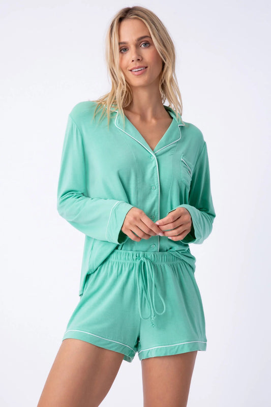 PJ Salvage - Happy PJ Set - Green Flare