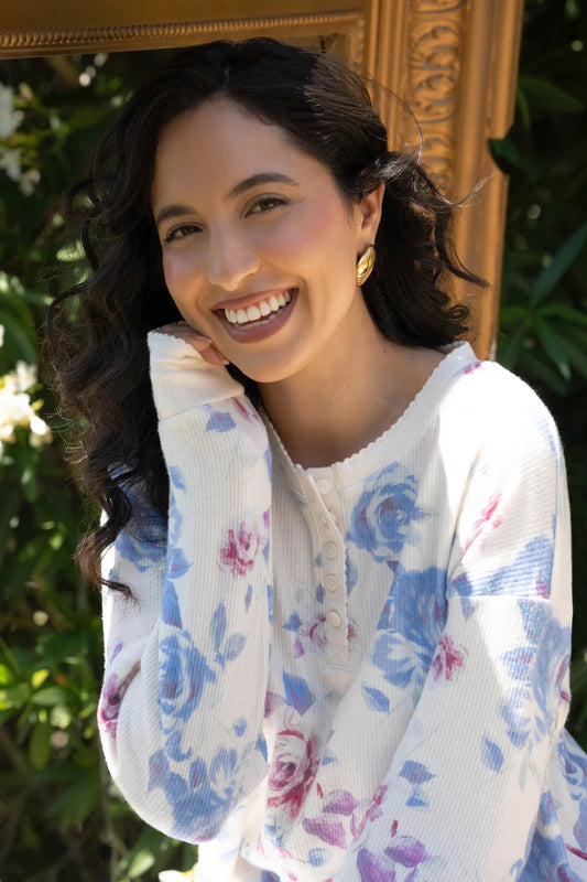 PJ Salvage Rodeo Rose Top | Natural, Designed in the USA