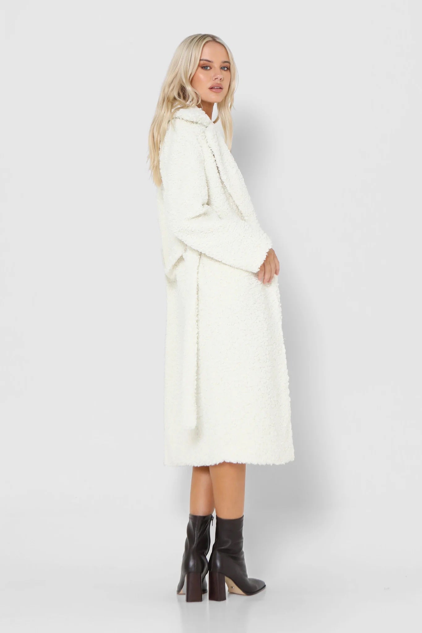 Rose Teddy Coat - Winter White
