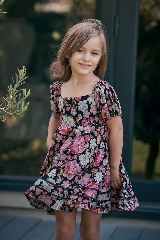 Saltwater Luxe Ezmeigh Kids Dress | Multi, Designed in the USA