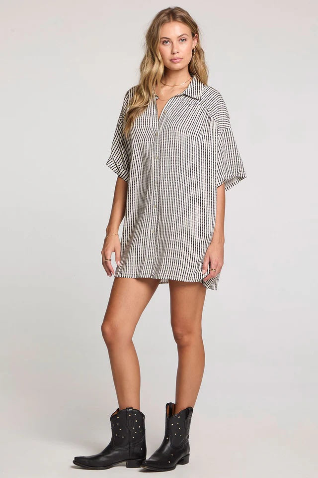 Saltwater Luxe Wyston Tunic Black & White, Designed in the USA