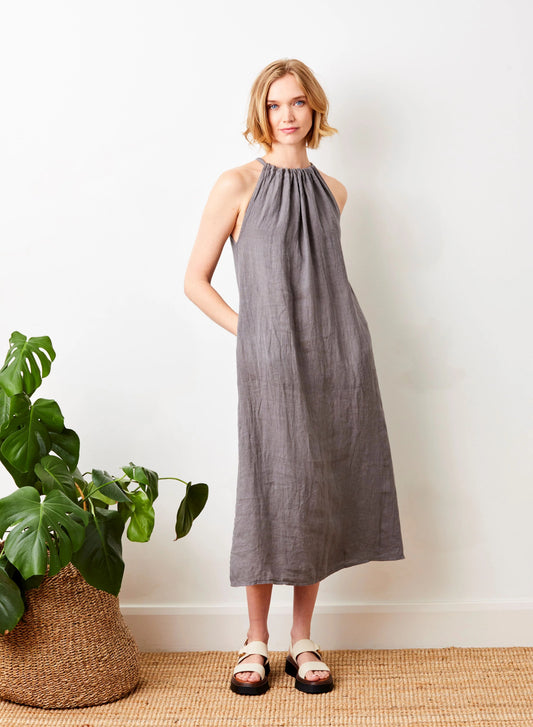 Sibella Linen Dress - Mud