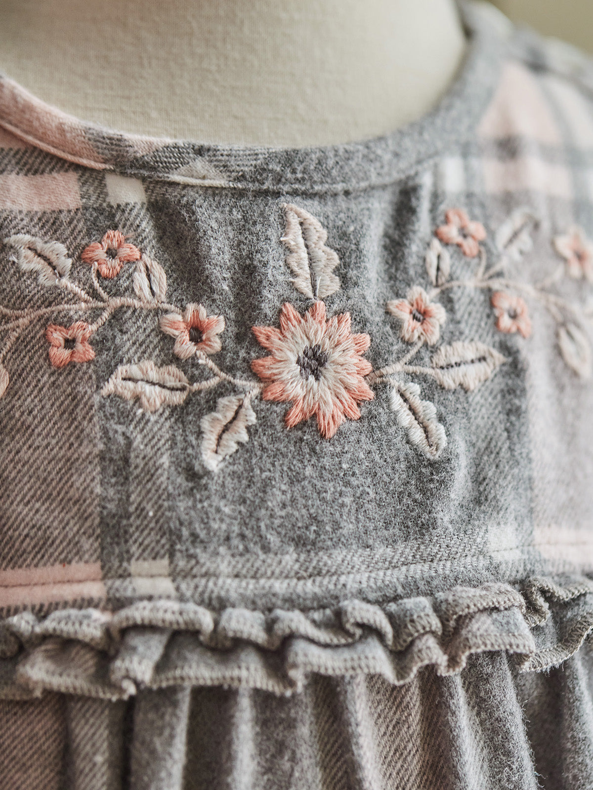 April Cornell Silver Belle Baby Romper | Pink Grey