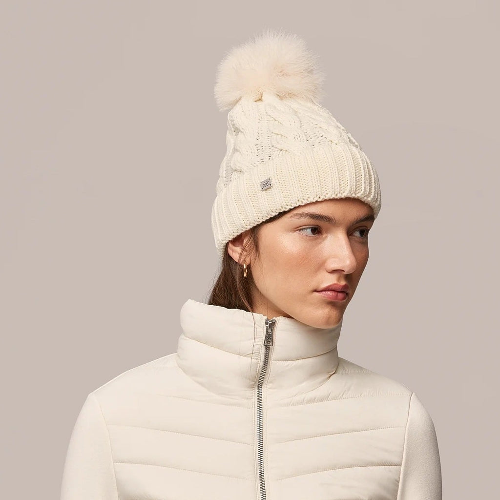 Soia & Kyo Amalie Cable-Knit Hat | Powder, Designed in Canada