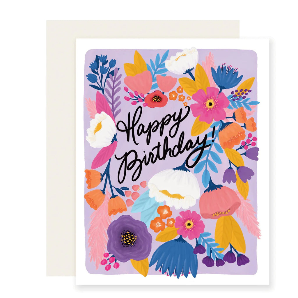 Slightly Stationary Birthday Card | Floral Fiesta, Made in the USA