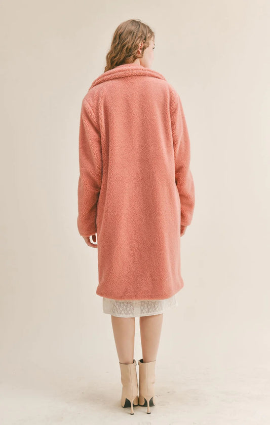 Sadie & Sage Gemma Teddy Coat | Pink, Designed in the USA