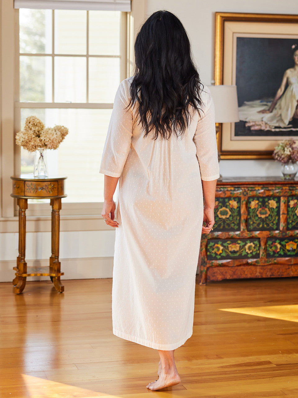 April Cornell Swiss Dot Nighty | Ecru, Designed in Canada