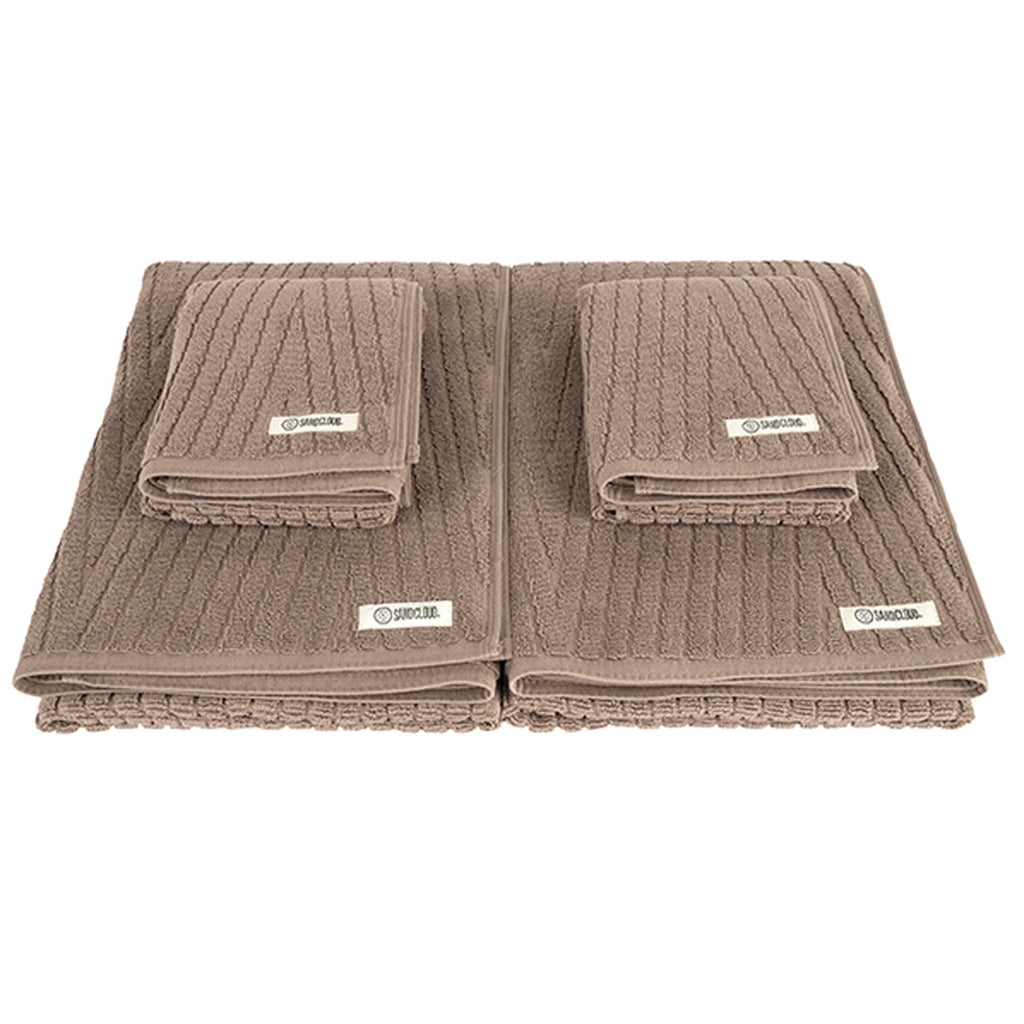 Sand Cloud Chevron Towels | 2 sizes, Hand and Bath, Taupe