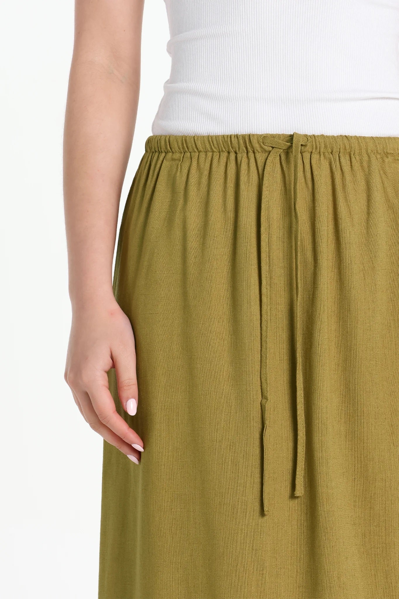 Lost in Lunar Leni Maxi Skirt | Olive, Designed in Australia