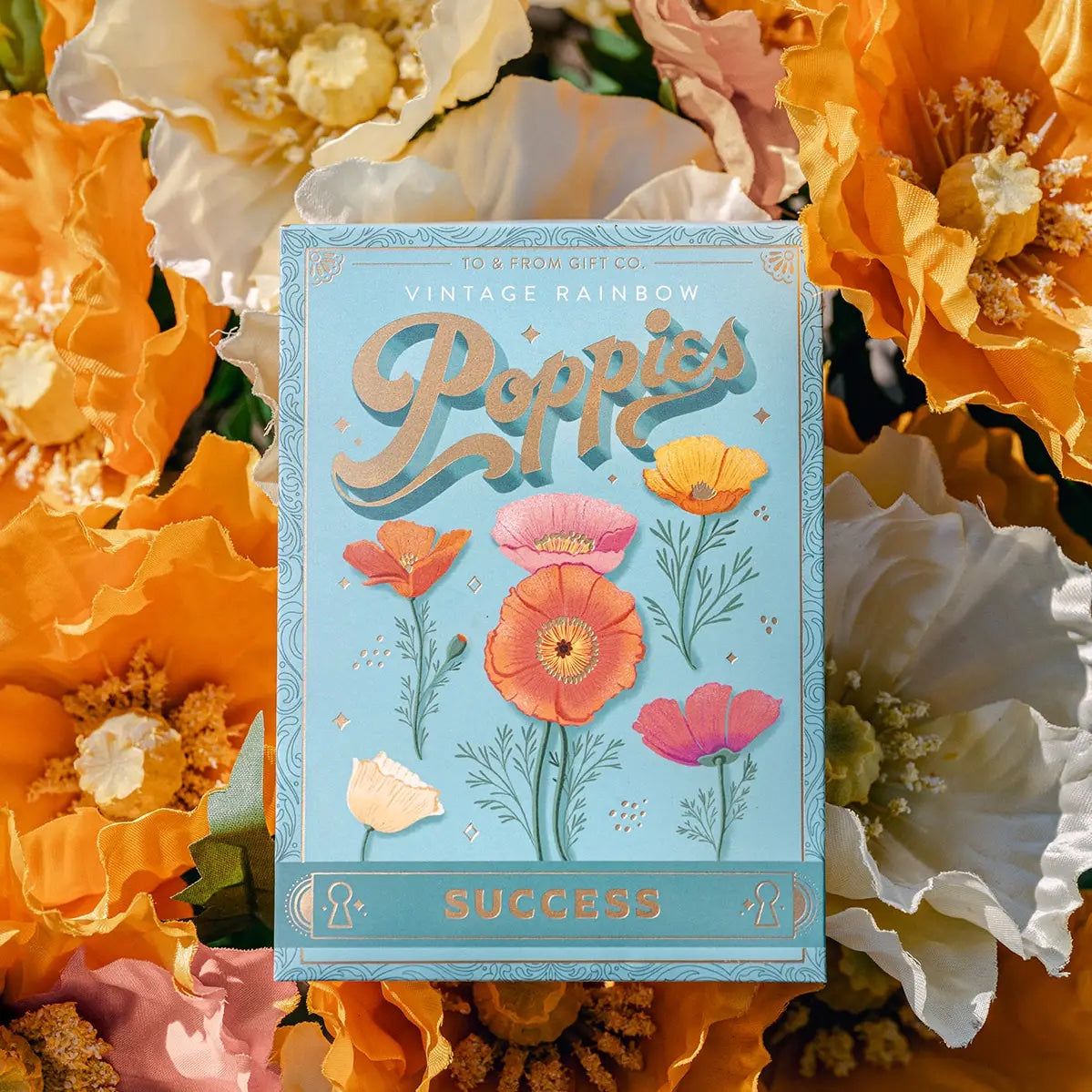 To & From Gift Co. Seed Packet | Vintage Rainbow Poppies, Made in Canada