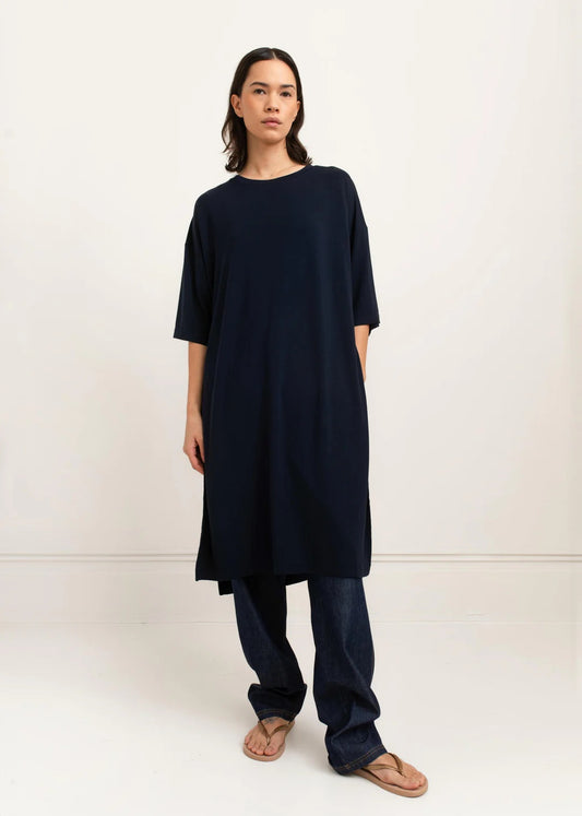 Paper Label Camilla Dress | Midnight Blue, Designed in Canada