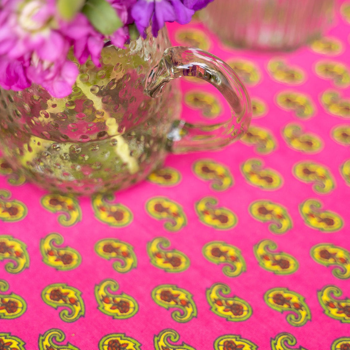 April Cornell - Cotton Tablecloth - Jamavar Magenta