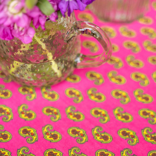 April Cornell - Cotton Tablecloth - Jamavar Magenta