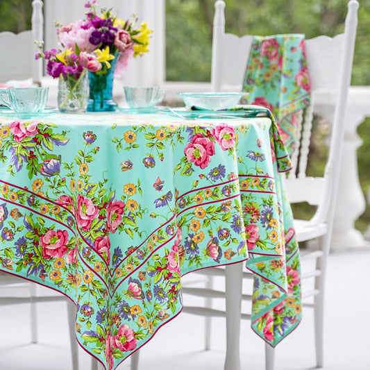 April Cornell - Cotton Tablecloth - Penny's Patio Aqua