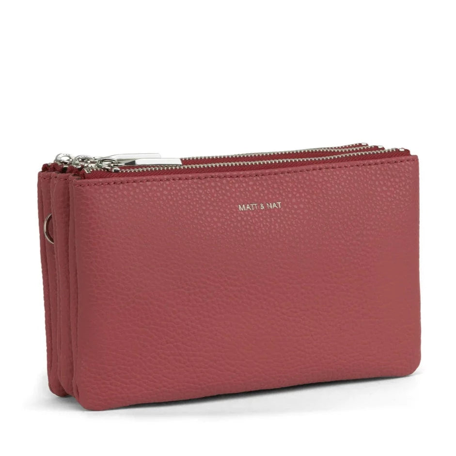 Matt and Nat Triplet Crossbody Bag, Purity Lychee | Vegan Leather