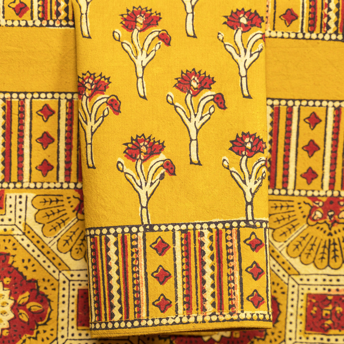 April Cornell Cotton Napkins Set of 4, Tumeric | Natural Dye