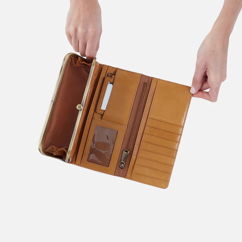 Hobo Bags Rachel Wallet Natural | Polished Leather Clutch