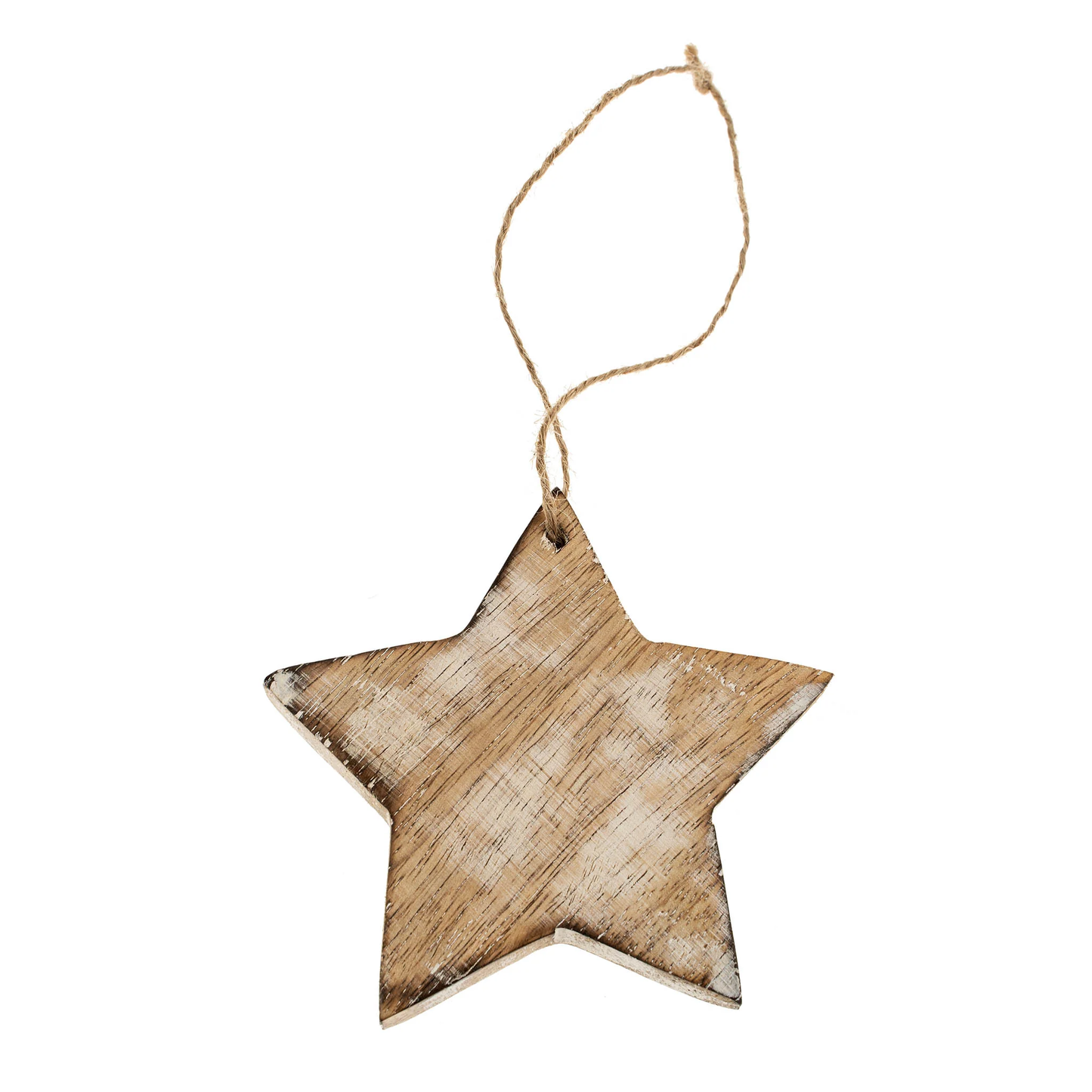 Wooden Star Ornament - Whitewash