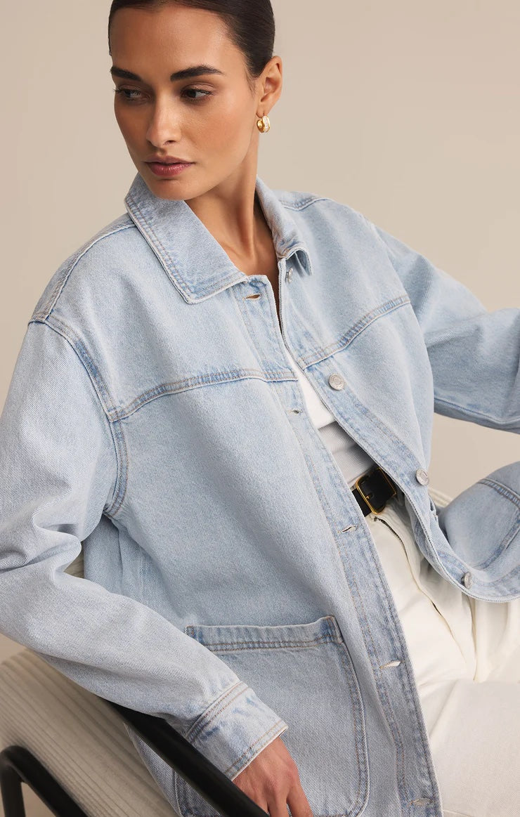 Z Supply On The Road Denim Jacket | Faded Indigo,