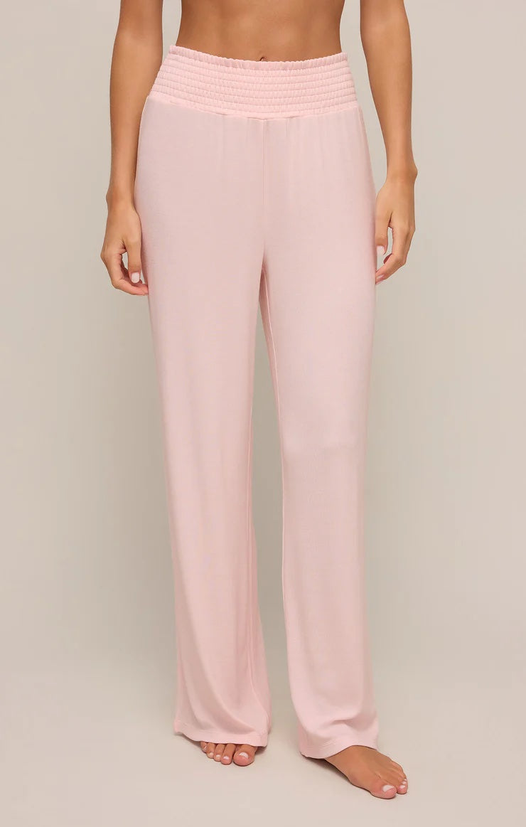 Z Supply Dawn Lux Rib Pant | Whisper Pink, Designed in the USA