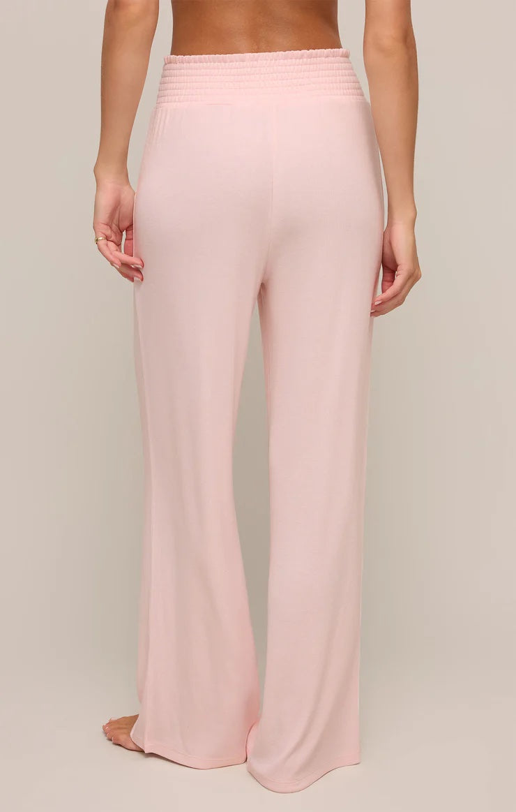 Z Supply Dawn Lux Rib Pant | Whisper Pink, Designed in the USA