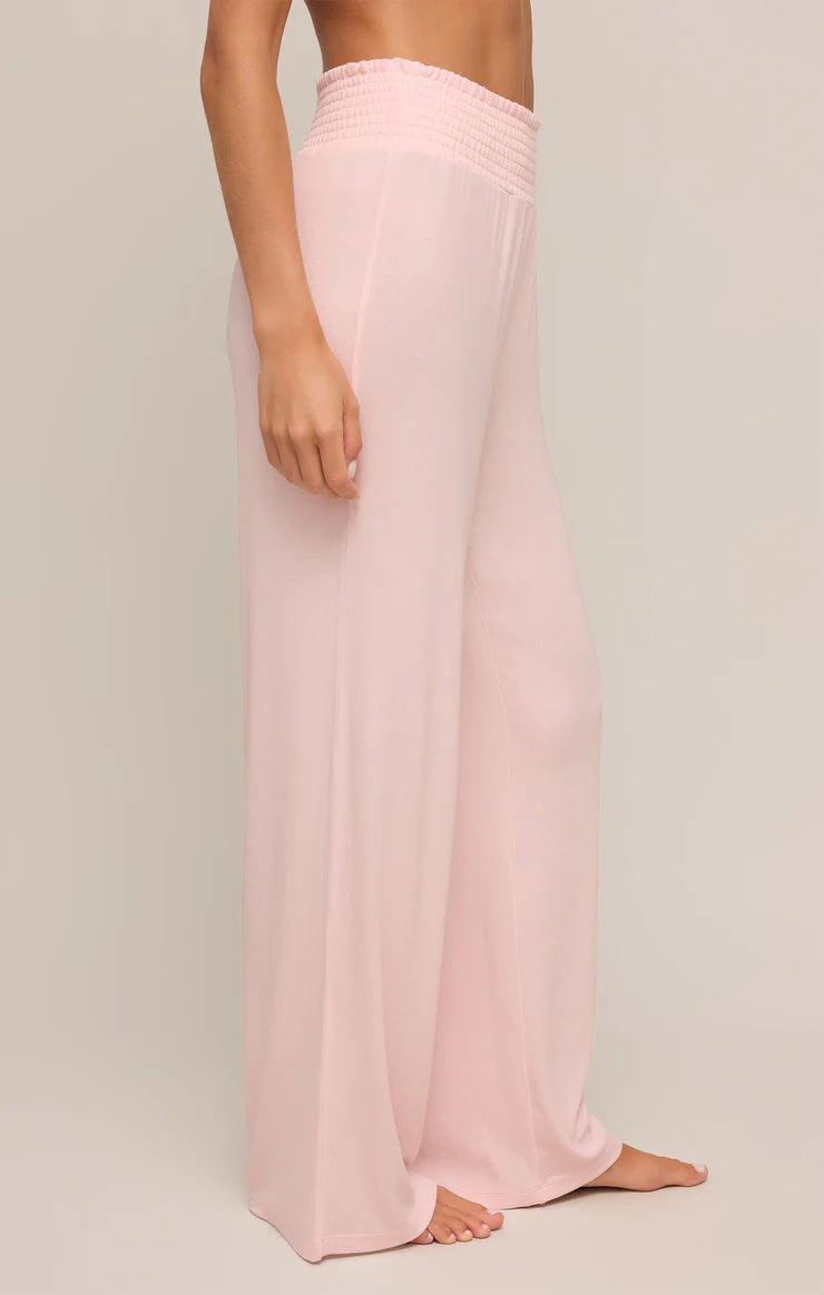 Z Supply Dawn Lux Rib Pant | Whisper Pink, Designed in the USA