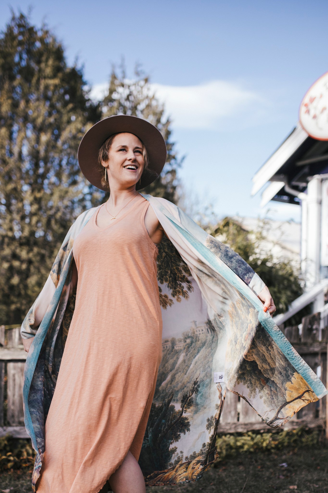 Z Supply Reverie Handkerchief Dress, Melon | Designed in the USA