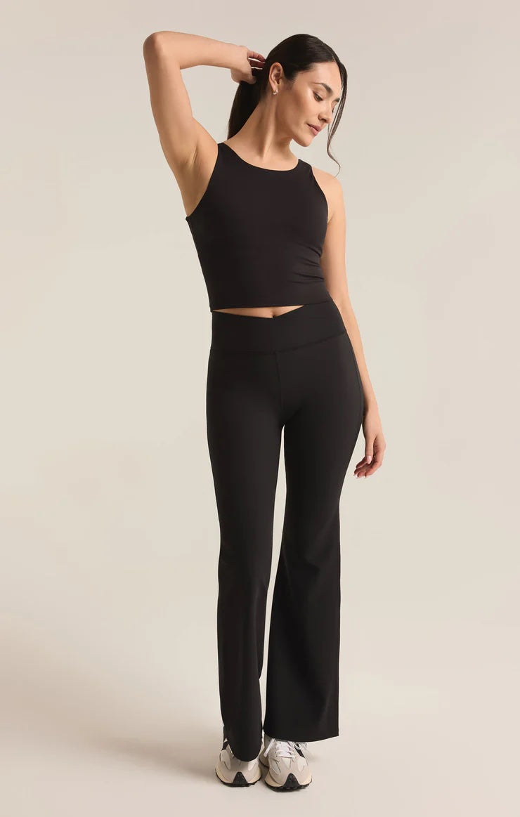 Z Supply Hit the Studio Flare Legging | Black, Designed in the USA
