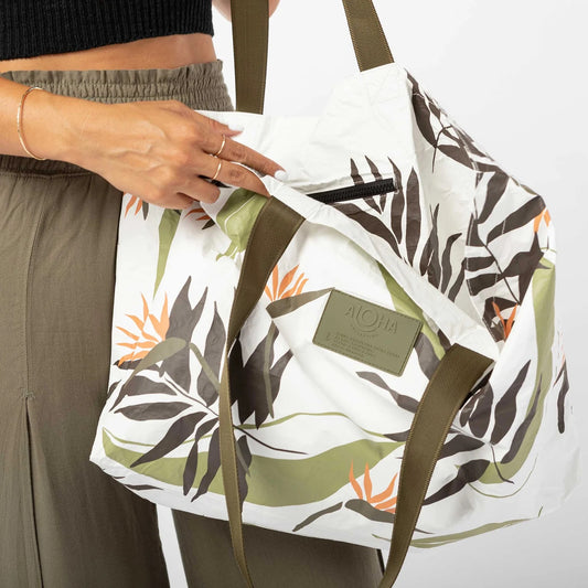 Aloha Holo Holo Reversible Tote | Painted Birds, Designed in the USA