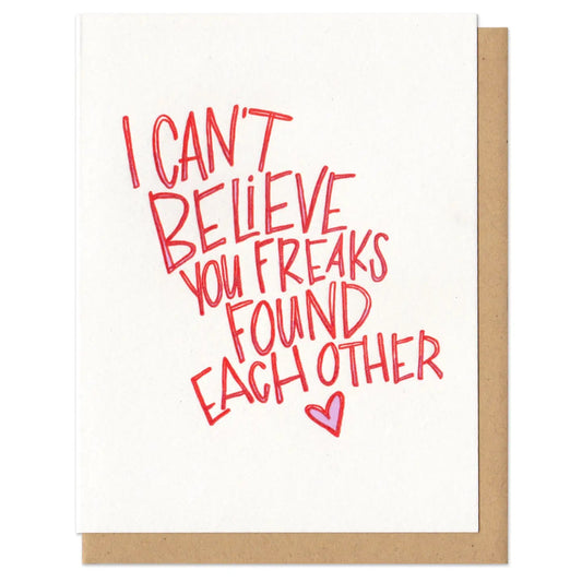 Frog & Toad Press Wedding Card - Freaks, Made in USA