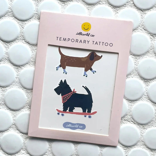 Temporary Tattoo - Skating Dogs