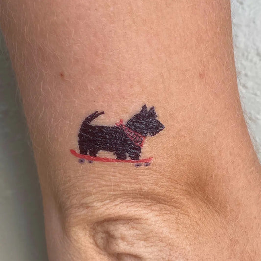 Temporary Tattoo - Skating Dogs