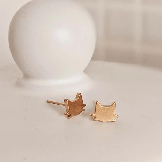 Mimi & August Gold Plated Stud Earrings | Cats, Made in the USA