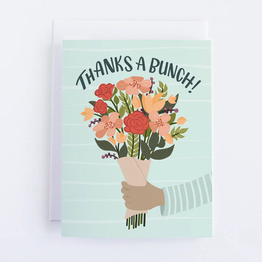 Thank You Card - Thanks a Bunch Floral Bouquet