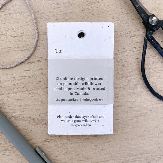 The Good Card Plantable Gift Tags - Holiday Florals, Made in Canada