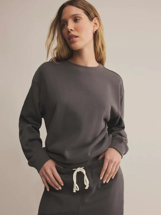 Classic Boyfriend Fleece Sweatshirt - Washed Black