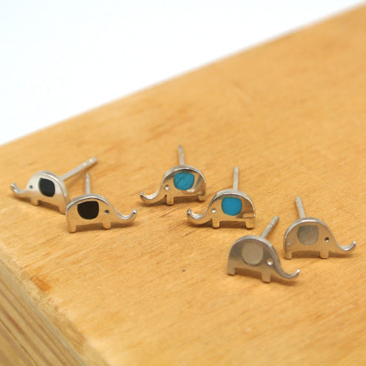 twang and pearl sterling silver studs elephants