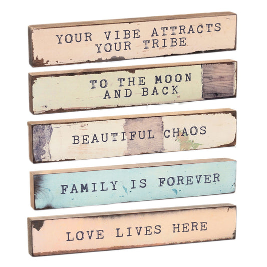 Shelf & Wall Art | Handmade Wood Block Inspirational Quote