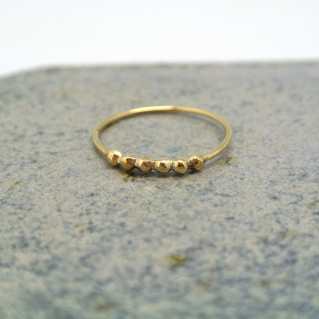 twang and pearl brass stacking ring demi ball