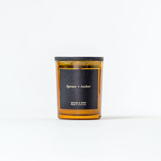 Brand & Iron Amber Series Spruce + Amber | Soy Wax, Poured in Canada