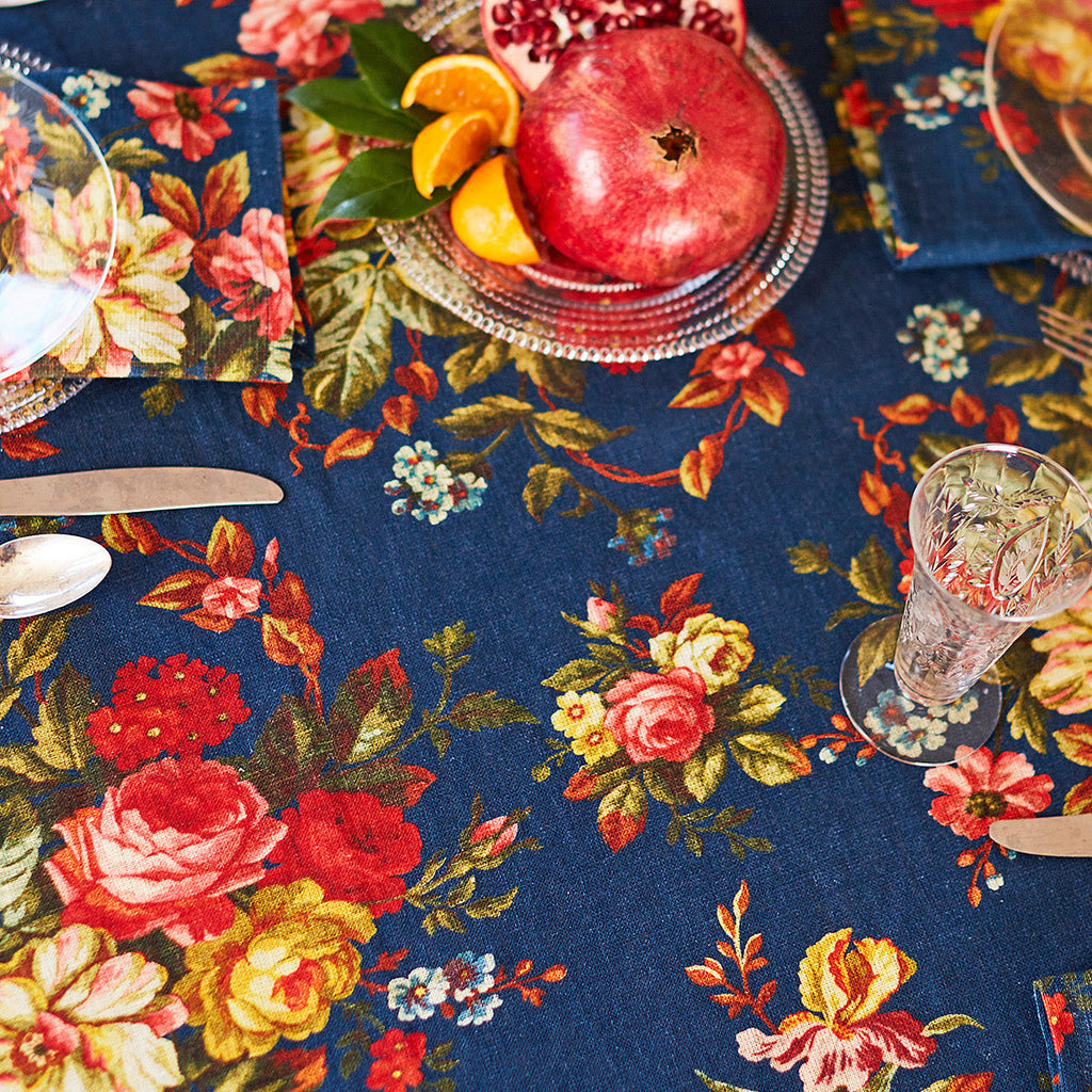 April Cornell Linen Tablecloth | Ink, Made in Canada