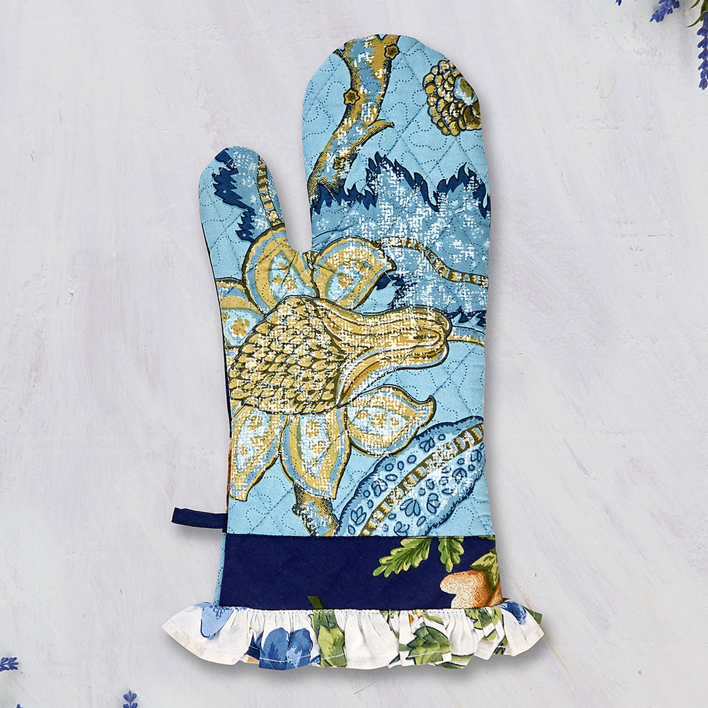 April Cornell Cotton Oven Mitt | Winter Provence Patchwork