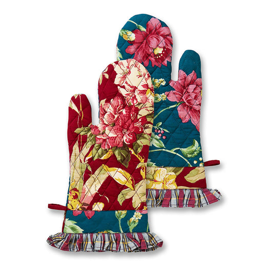 April Cornell Cotton Oven Mitt | Cranberry Cocktail Patchwork