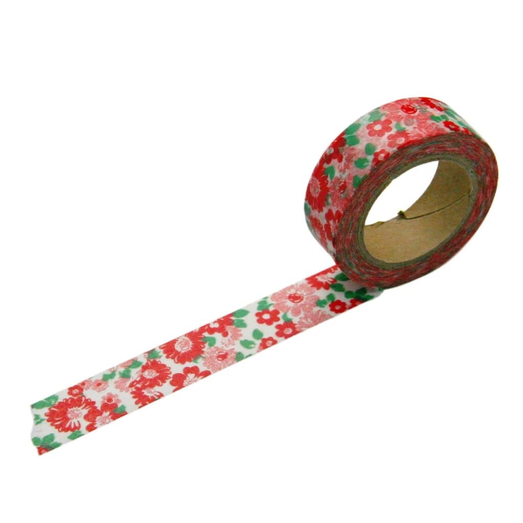 Beve Washi Tape Red Pink Floral at Twang and Pearl