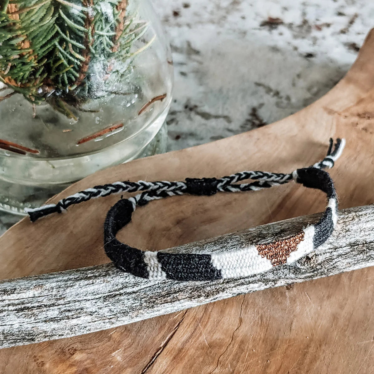 Pine Cone Treasures Hand Woven Bracelet | Cast Iron