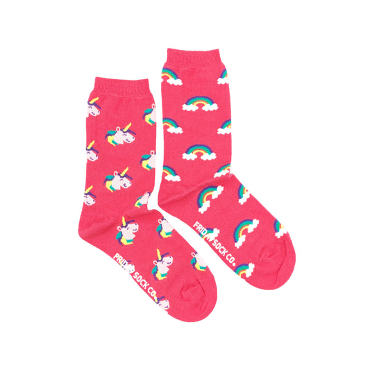 Friday Sock co Womens Mismatched Socks Unicorns and Rainbows at Twang and Pearl